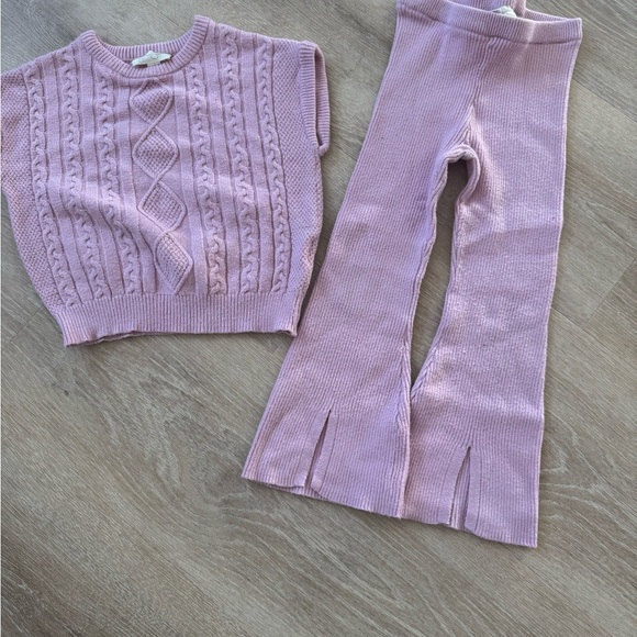 Jessica Simpson Pink Cable Knit Sweater and Pants Set - Picture 2 of 4